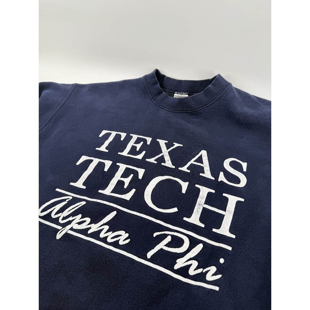 Vintage 90's Blue Texas Tech Alpha Phi Sweatshirt XL Fruit of the Loom Crewneck
